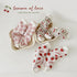 Strawberry flower girls socks double needle baby socks combed cotton(Three Pairs)